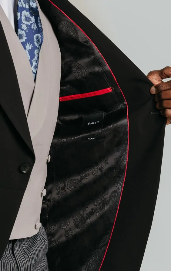 Black Slim Fit Morning Suit Tailcoat thumbnail 5