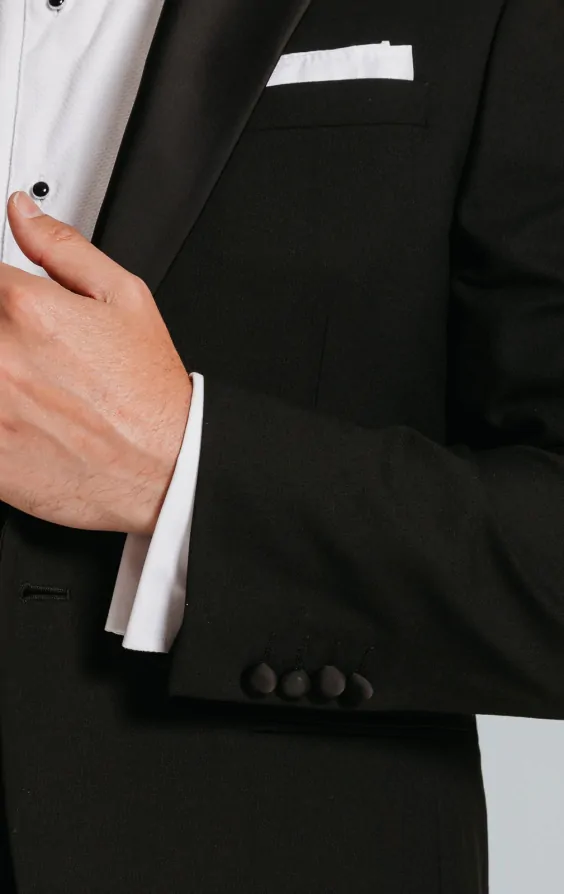 Black Dinner Jacket with Notch Lapel thumbnail 3
