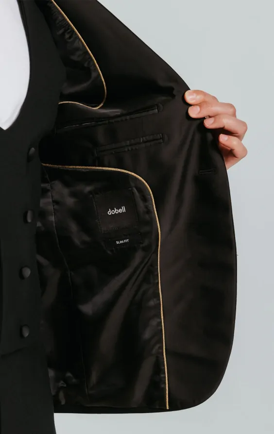 Black Slim-Fit Dinner Jacket Notch Lapel thumbnail 5