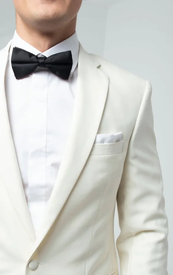 Dobell White Notch Lapel Tuxedo Jacket