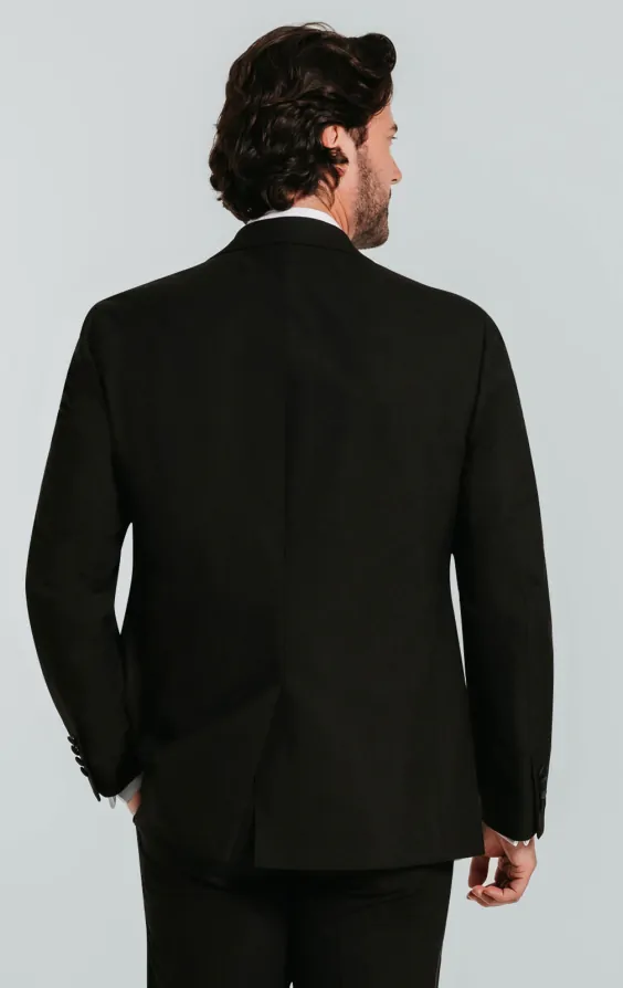 Black Slim-Fit Dinner Jacket with Notch Lapel thumbnail 2