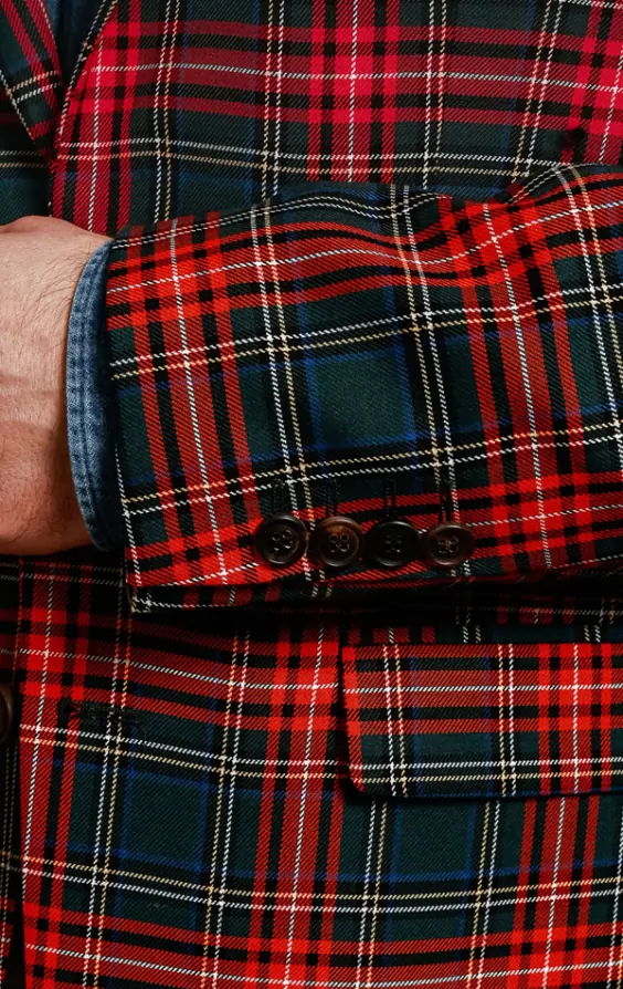 Dobell Green Tartan Check Jacket Dobell