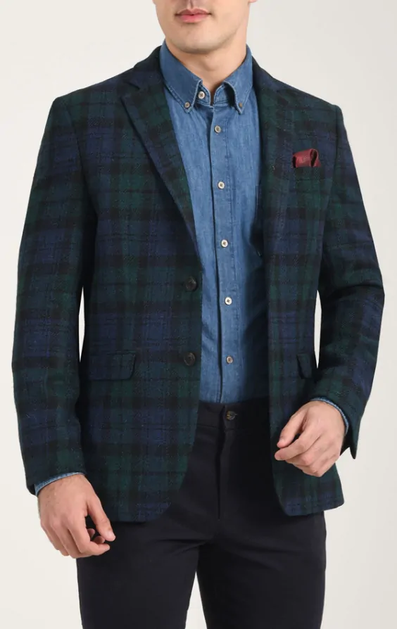 Harris Tweed Blackwatch Tartan Tweed Jacket Dobell