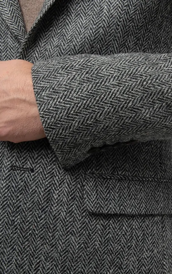 Harris tweed overcoat in herringbone top