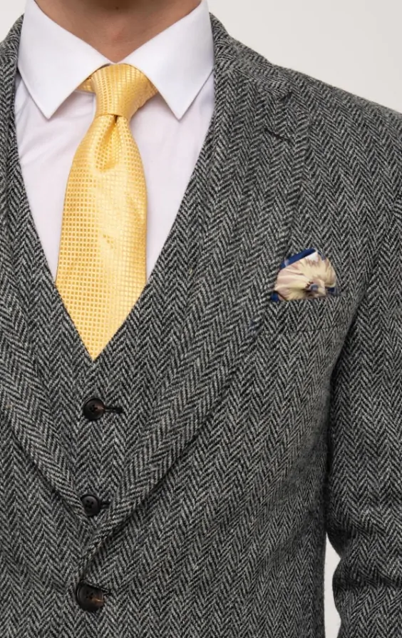 Harris Tweed Grey Herringbone Suit Dobell