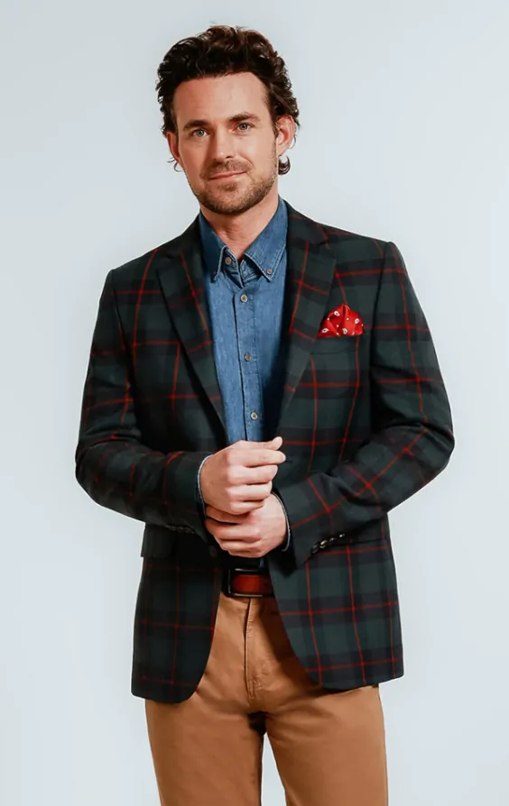 Checkered shirt with checkered jacket shop