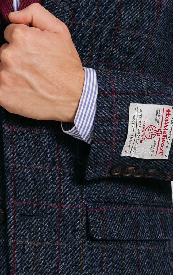 ジャケット・アウター Sillage NAVY CHECK HARRIS TWEED COAT blazer navy check harris tweed | Sillage