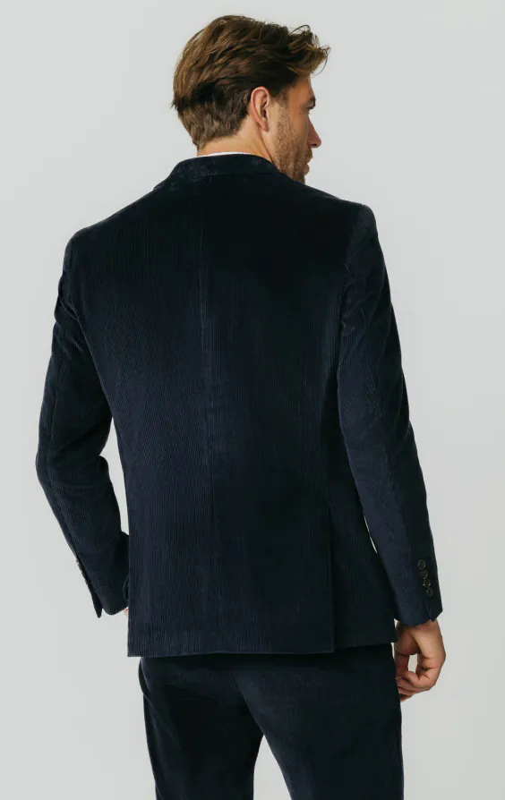 Double Breasted Navy Corduroy 3 Piece Suit - photo 5