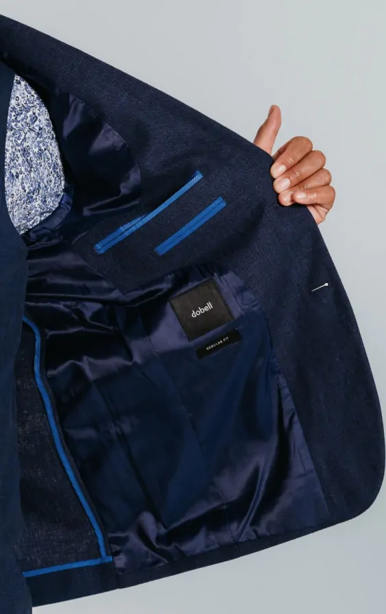 Navy Linen 3 Piece Suit thumbnail 7