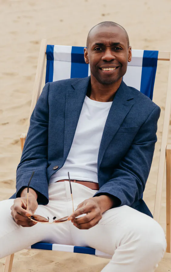 Navy Linen Suit Jacket