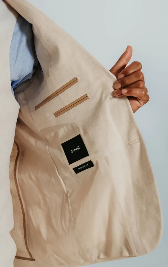 Cream Linen Suit Jacket thumbnail 5