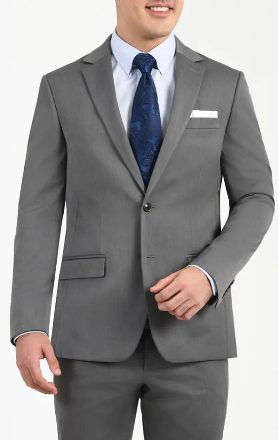 Dobell Grey Tonic Suit Jacket Dobell