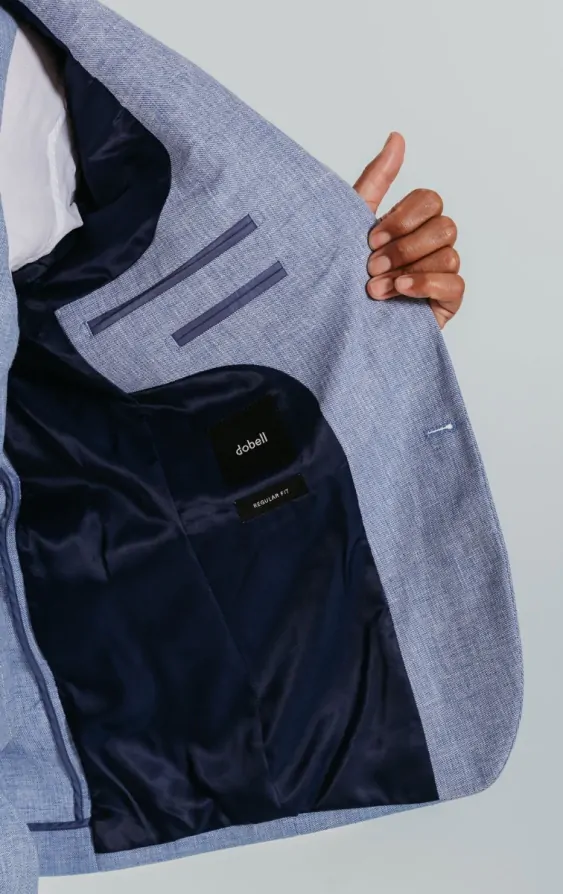 Light Blue Linen 3 Piece Suit thumbnail 6