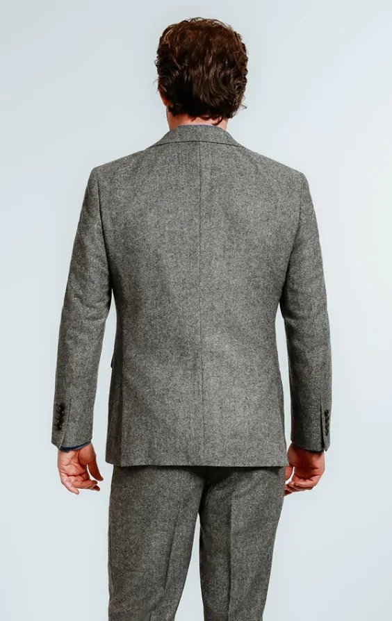 Dobell Light Grey Donegal Tweed 3 Piece Suit Dobell
