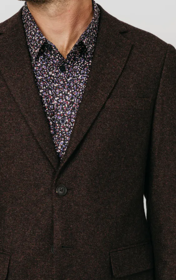 Burgundy Donegal Tweed Jacket - photo 3