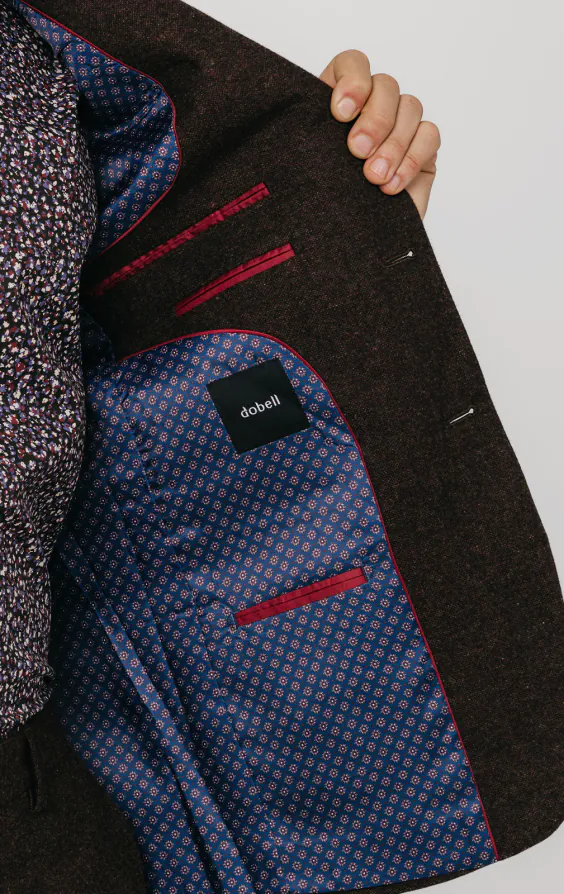 Burgundy Donegal Tweed Suit thumbnail 5