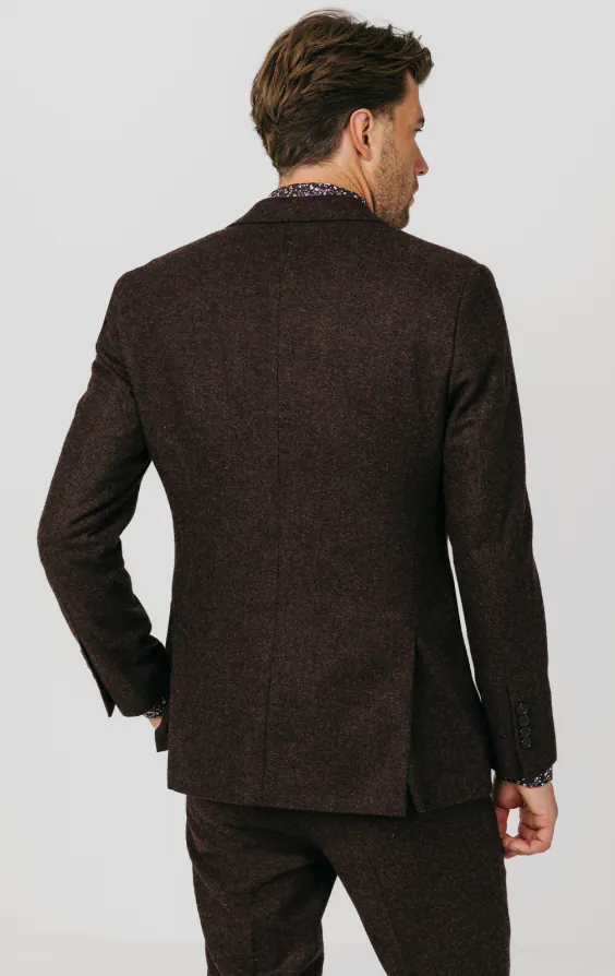 Burgundy Donegal Tweed Jacket thumbnail 6