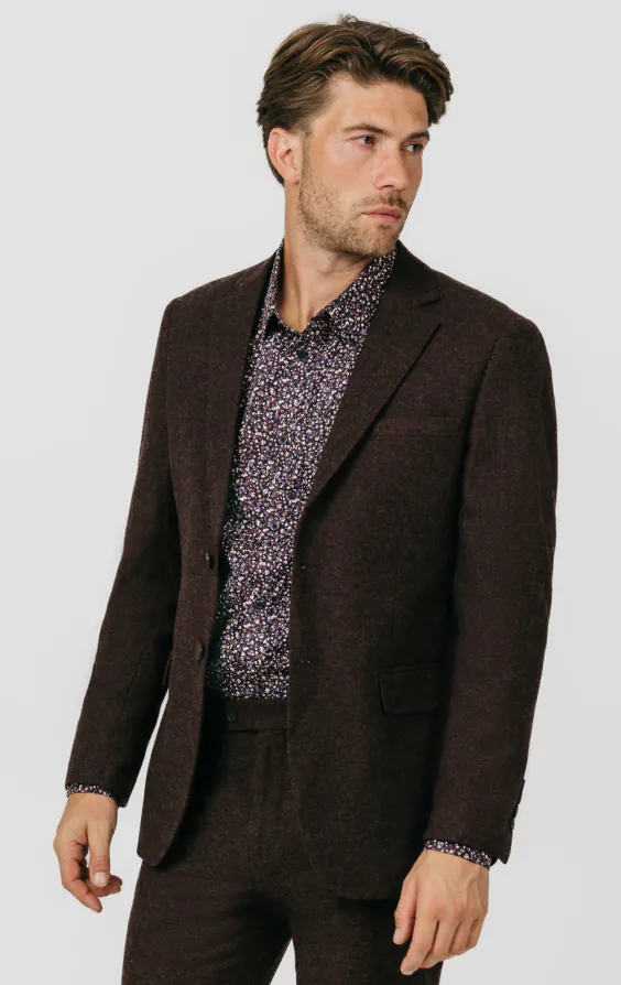 Burgundy Donegal Tweed Jacket primary image