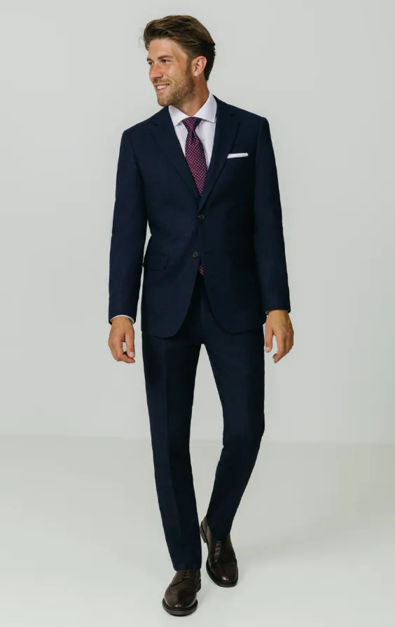 Navy Donegal Tweed Jacket thumbnail 2