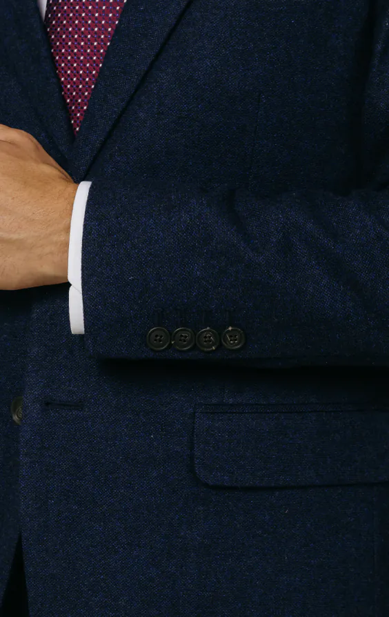 Navy Donegal Tweed Jacket thumbnail 3