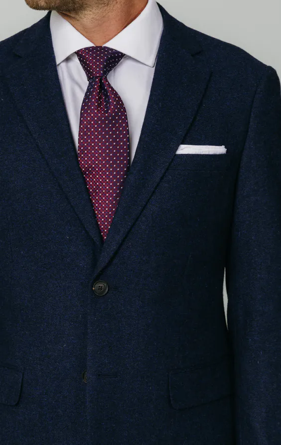 Navy Donegal Tweed Suit thumbnail 4