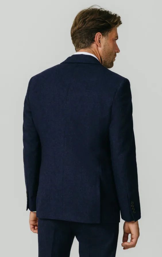 Navy Donegal Tweed Jacket thumbnail 6