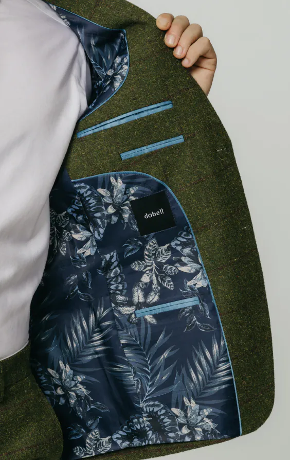 Green Windowpane Check Tweed Jacket | Dobell