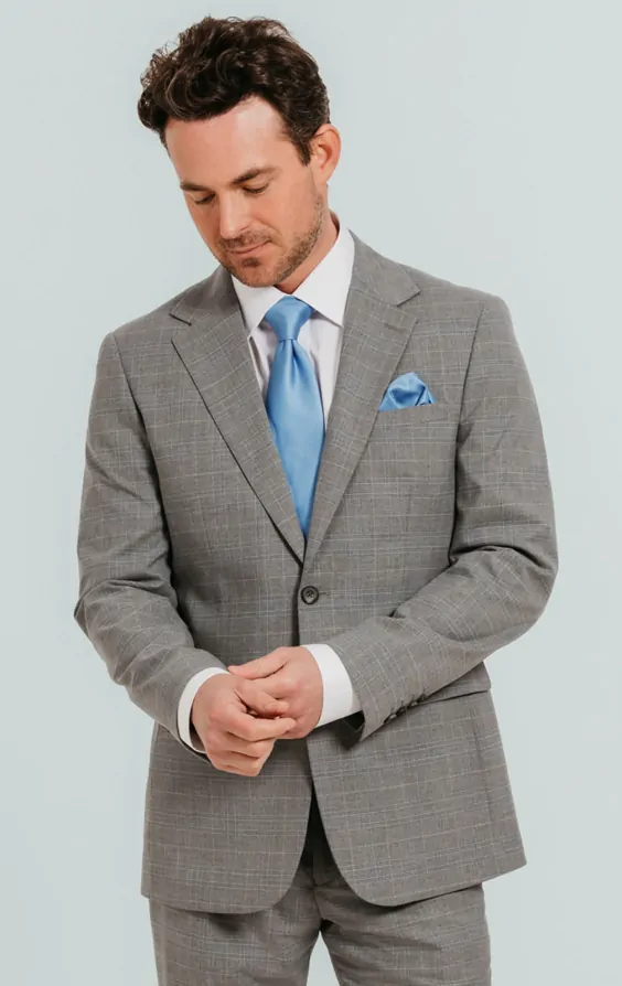 Light Grey Check Suit Jacket primary image