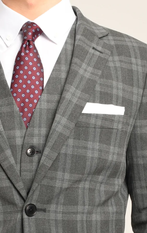 22-57-500EL Gray Check Suit – NovaraFashion