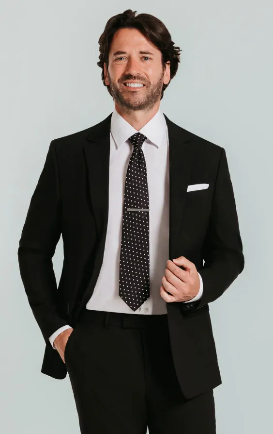 Slim fit black suit jacket sale