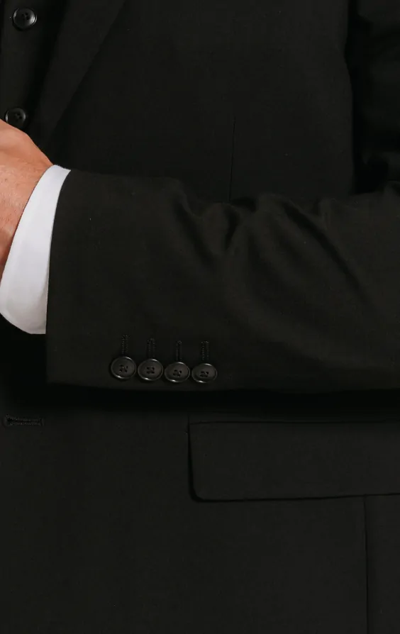 Mens slim fit black suit jacket clearance