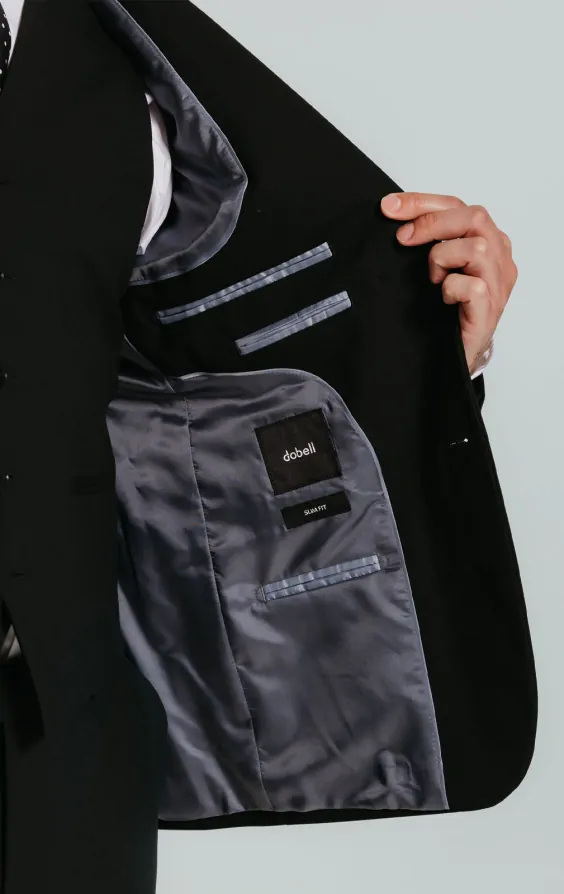 Black Slim Fit Suit Jacket thumbnail 5