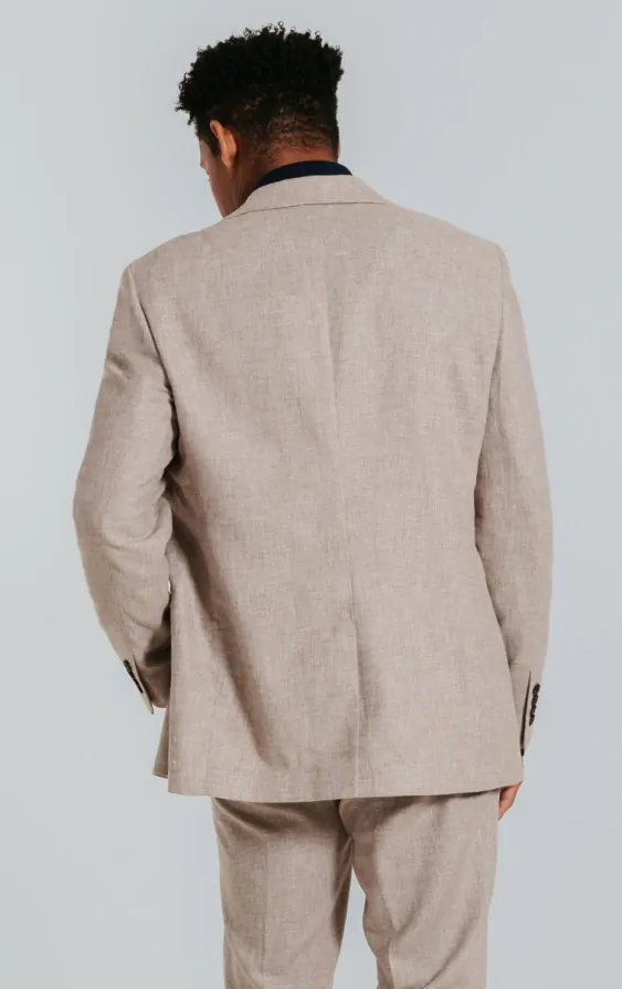 Sand Linen Slim Fit Suit thumbnail 3