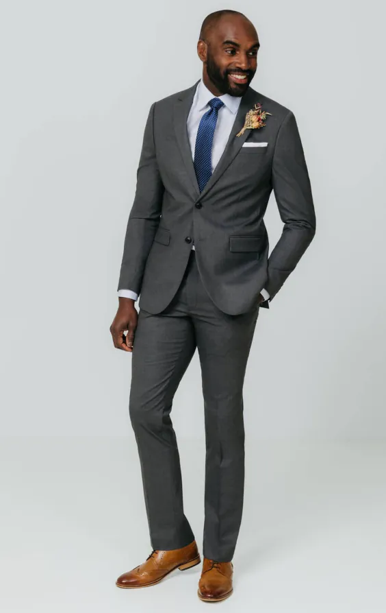 Grey Slim Fit Suit Jacket - photo 1