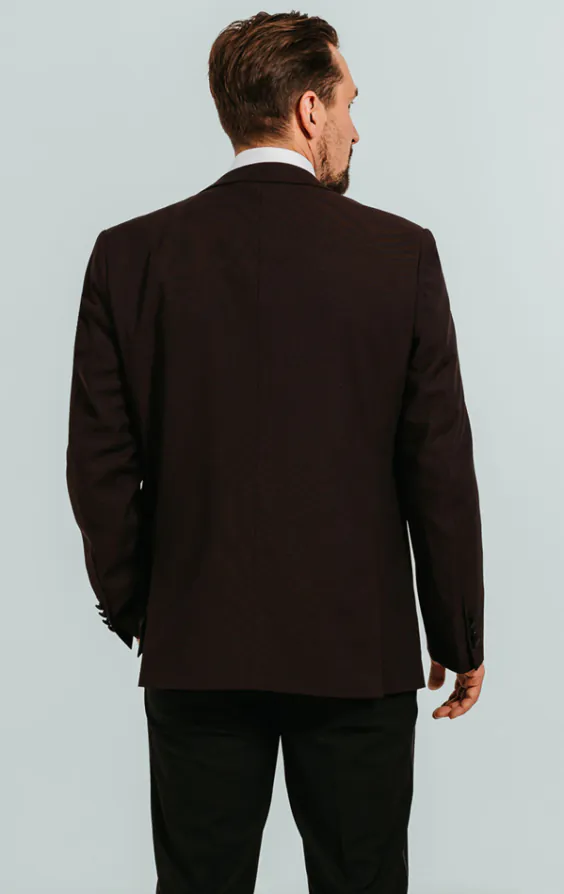 Burgundy Tuxedo with Peak Lapel & Black Trousers - photo 3