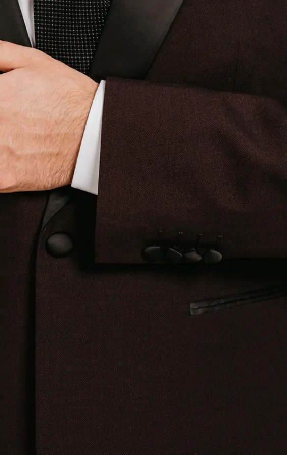 Burgundy Tuxedo with Peak Lapel thumbnail 4