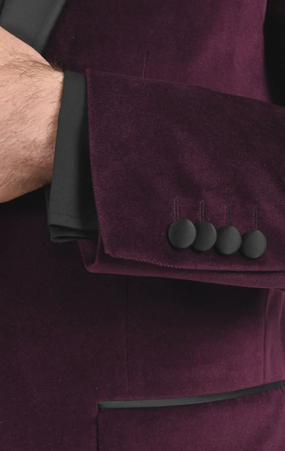 Dark purple velvet jacket shop