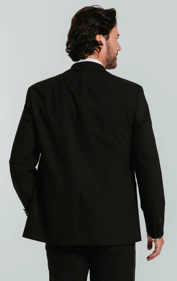 Black Slim-Fit Tuxedo with Peak Lapel thumbnail 3