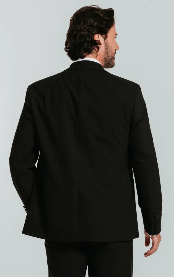 Black Slim-Fit Dinner Jacket with Peak Lapel - photo 1