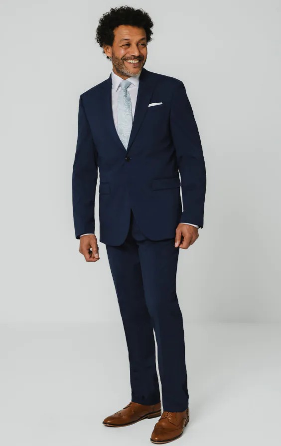 Blue Suit Jacket with Peak Lapel - photo 1