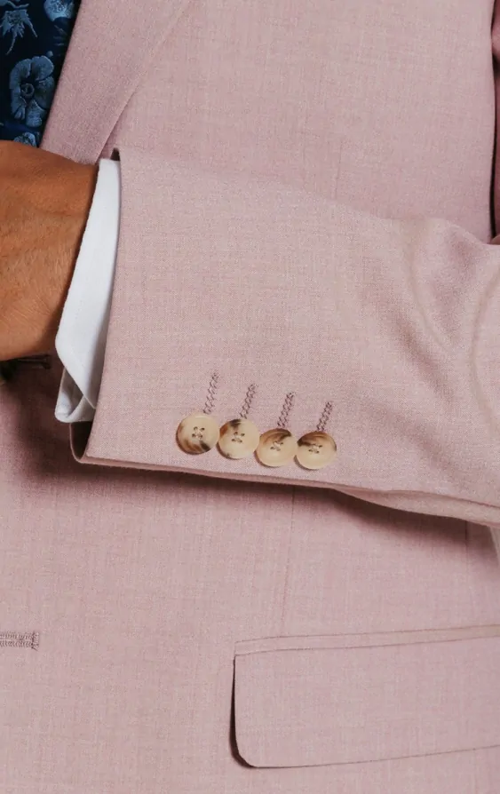 Dobell Dusty Pink Suit Jacket with Peak Lapel