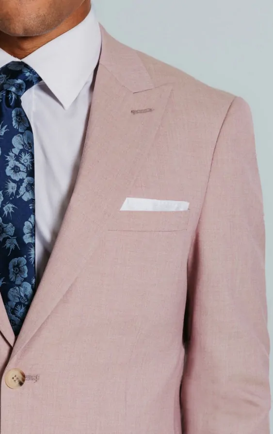 Dusty Pink Suit Jacket with Peak Lapel thumbnail 4
