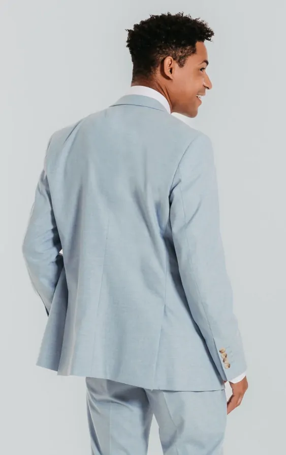 Light Blue 3 Piece Suit with Peak Lapel thumbnail 4