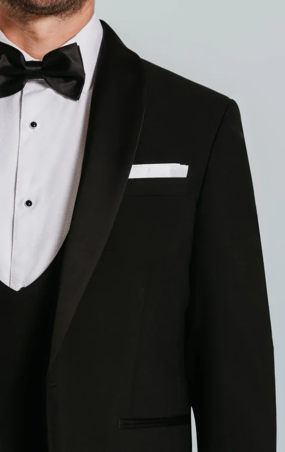 Black Slim-Fit Dinner Jacket with Shawl Lapel thumbnail 4