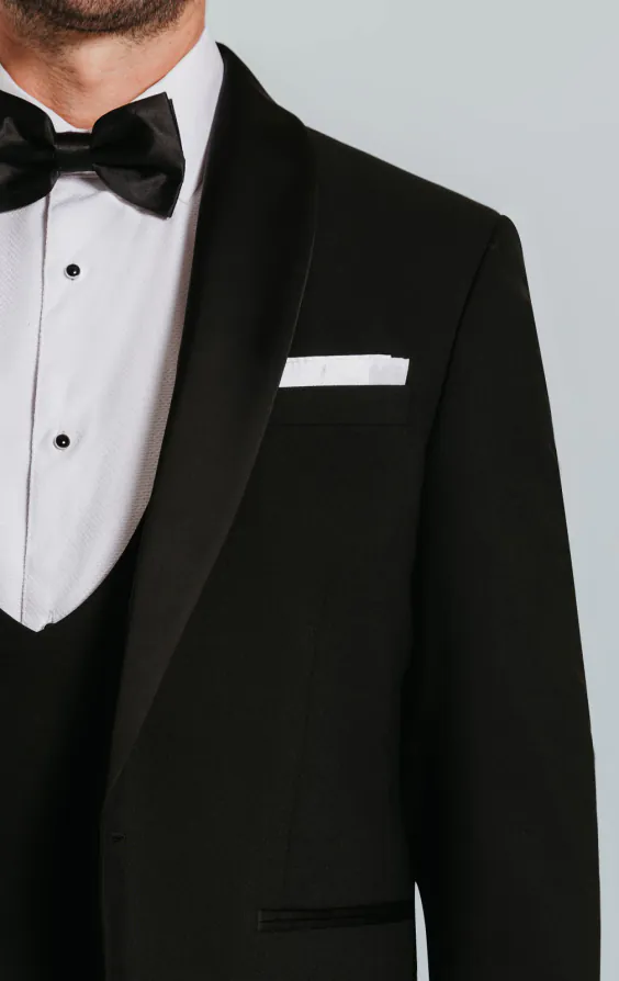 Black Slim-Fit 3 Piece Tuxedo with Shawl Lapel - photo 5 Black Slim-Fit 3 Piece Tuxedo with Shawl Lapel - photo 5