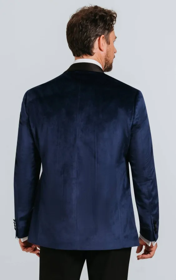 Womens blue velvet jacket 2025
