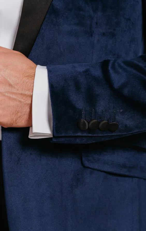 Navy Velvet Tuxedo with Black Trousers - photo 3 Navy Velvet Tuxedo with Black Trousers - photo 3