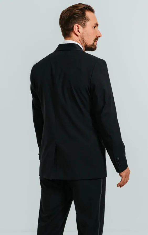 Dobell Navy Shawl Lapel Tuxedo Jacket