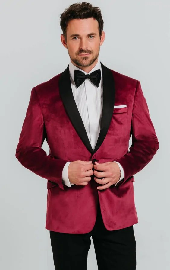 Dobell Burgundy Velvet Jacket