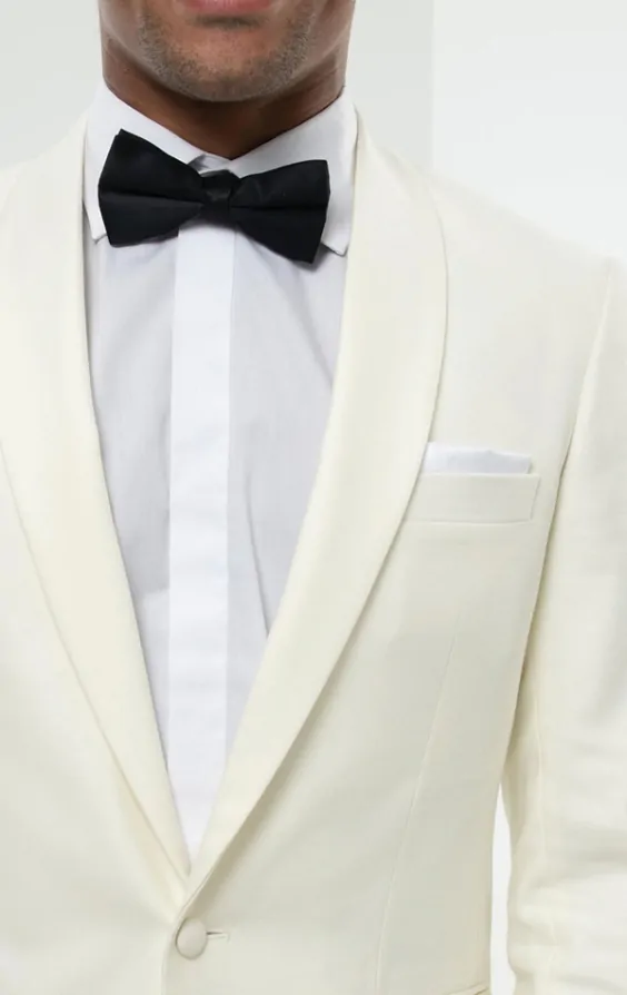 Dobell White Shawl Lapel Tuxedo Jacket Dobell